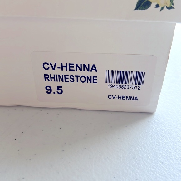 Chelsea & Violet Size 9.5 Rhinestone Henna 4” Wedge Espadrille Heels New In Box - Picture 9 of 9